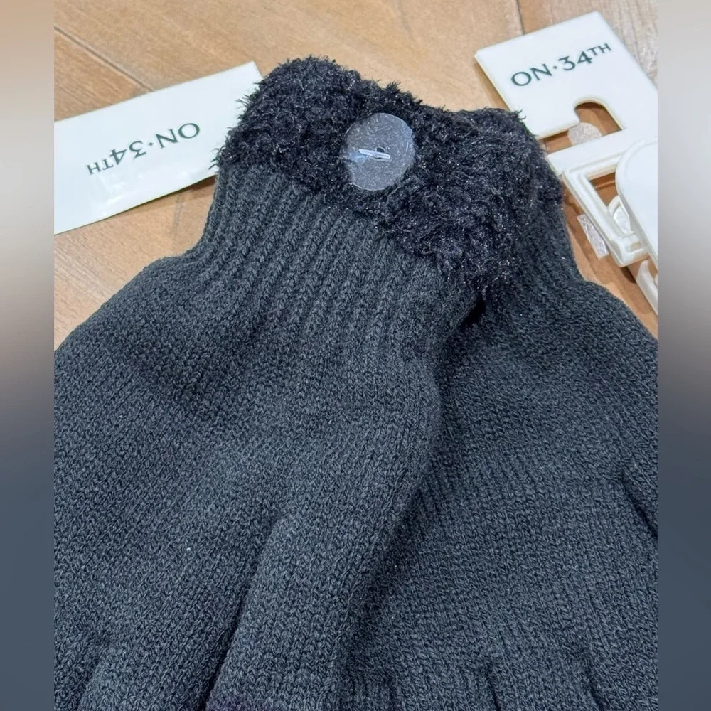 On 34th Women's Rib-Stitch Fuzzy-Cuff Gloves, Created for Macy's